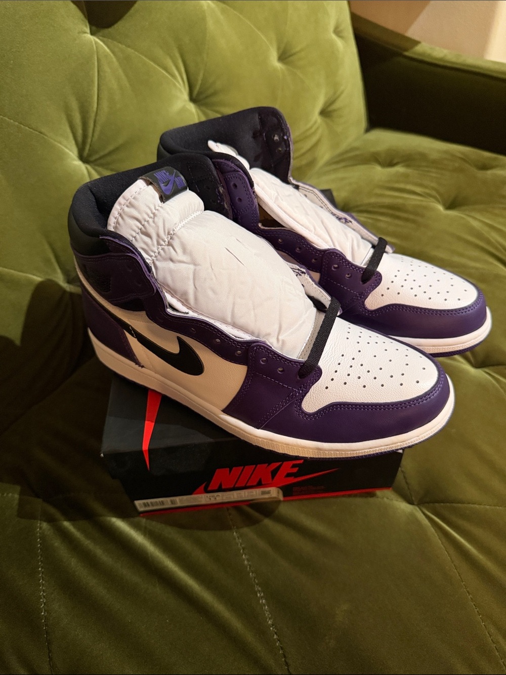 Nike Men’s Air Jordan 1 Mid — White, Court Purple, Black